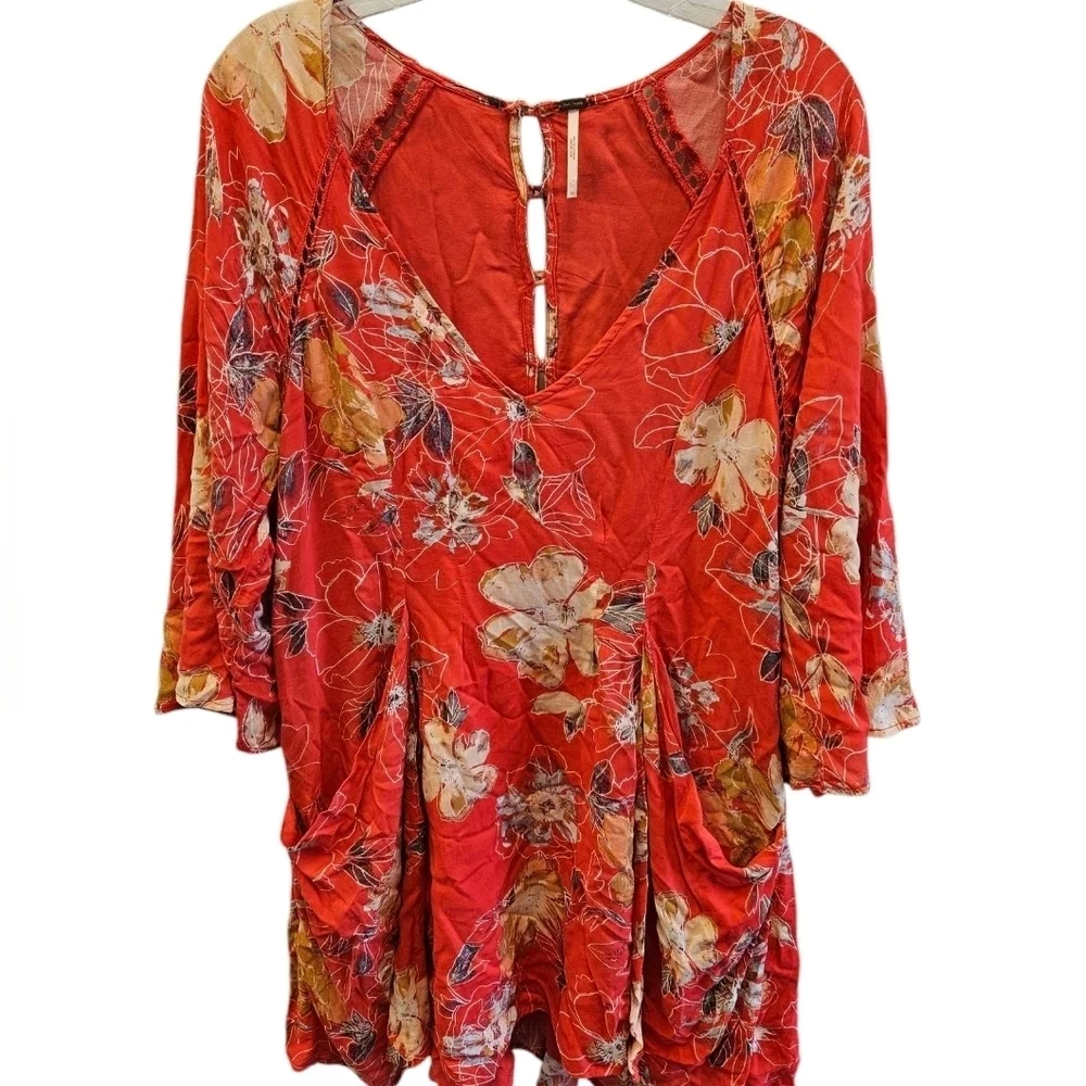 Free People Eyes On You Floral Poppy Mini Dress